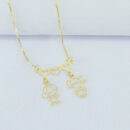 Gargantilha pingente coração triplo 1 casal