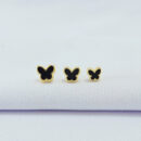 Trio de brincos borboleta borda detalhada