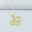 Gargantilha coração com mãe vazada