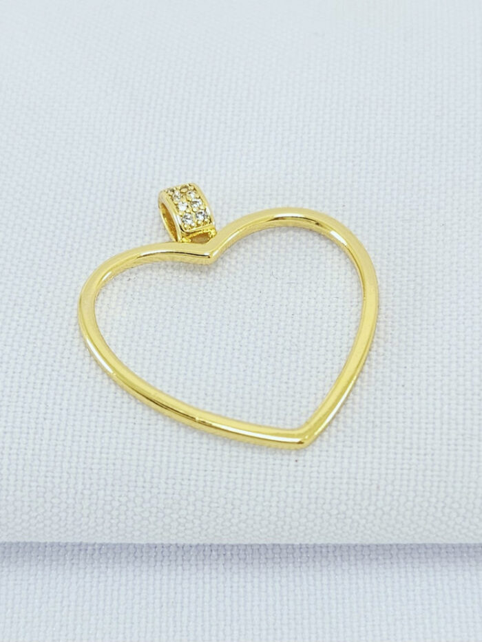 Pingente coração base cravejada