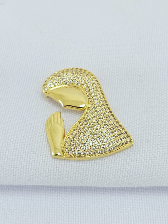 Pingente Virgem Maria manto cravejado