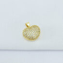 Pingente coração boleado cravejado