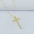 Gargantilha cruz fio em zircônia