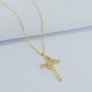 Gargantilha veneziana com pingente fé cravejado