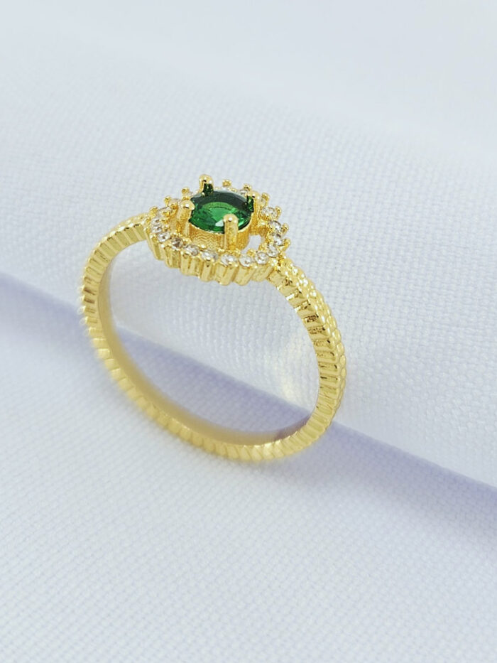 Anel circulo base detalhada vazado (Verde)