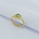 Anel circulo base detalhada vazado (Verde Claro)