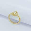 Anel gota detalhe cravejado (Cristal)