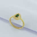 Anel gota detalhe cravejado (Verde)