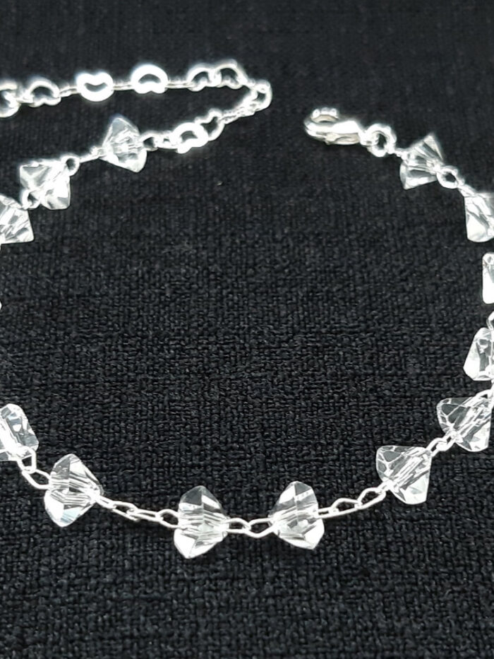 Pulseira cristais formato diamante