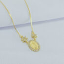 Gargantilha flores cravejada medalha N.S de Fátima