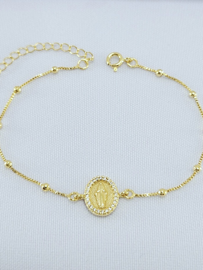 Pulseira pingente N S das Graças detalhado