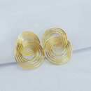 Brinco circulo duplo fios lisos vazados