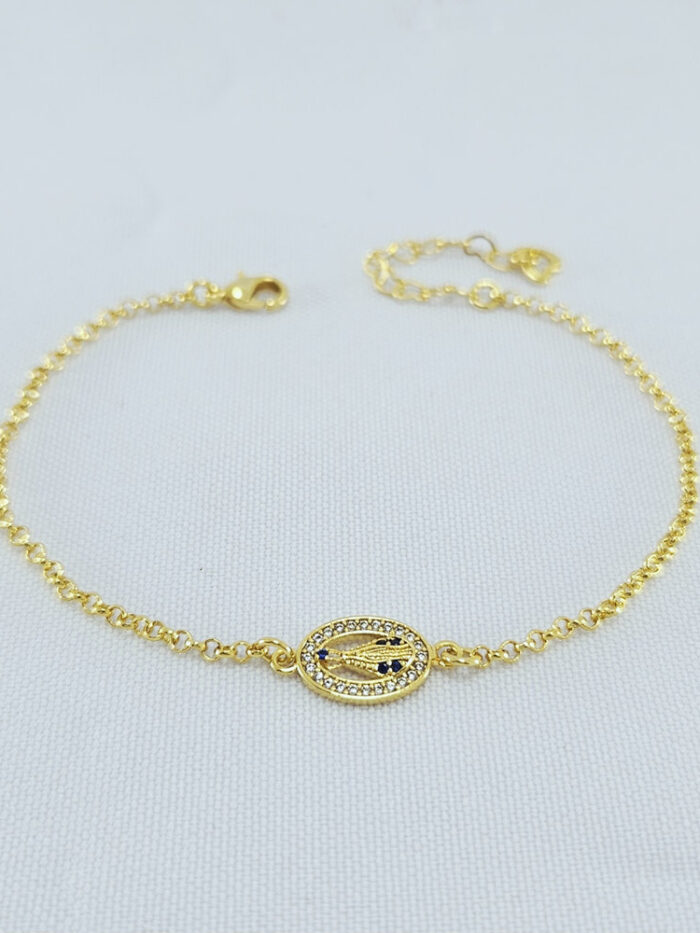 Pulseira N.S. Aparecida detalhe cravejado