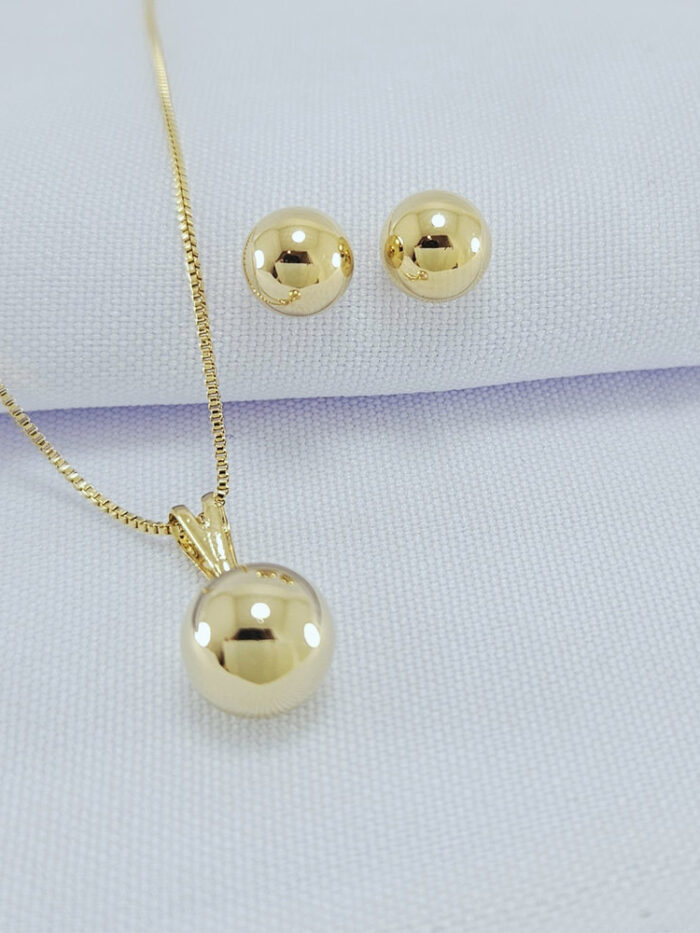 Conjunto bola lisa dourada