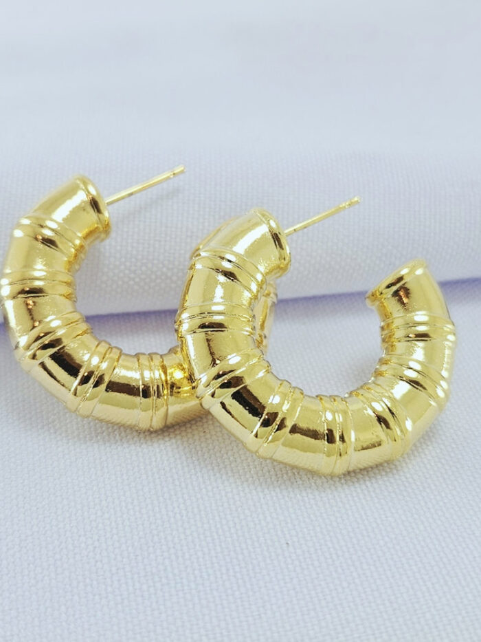 Argola tubo com detalhe duplo