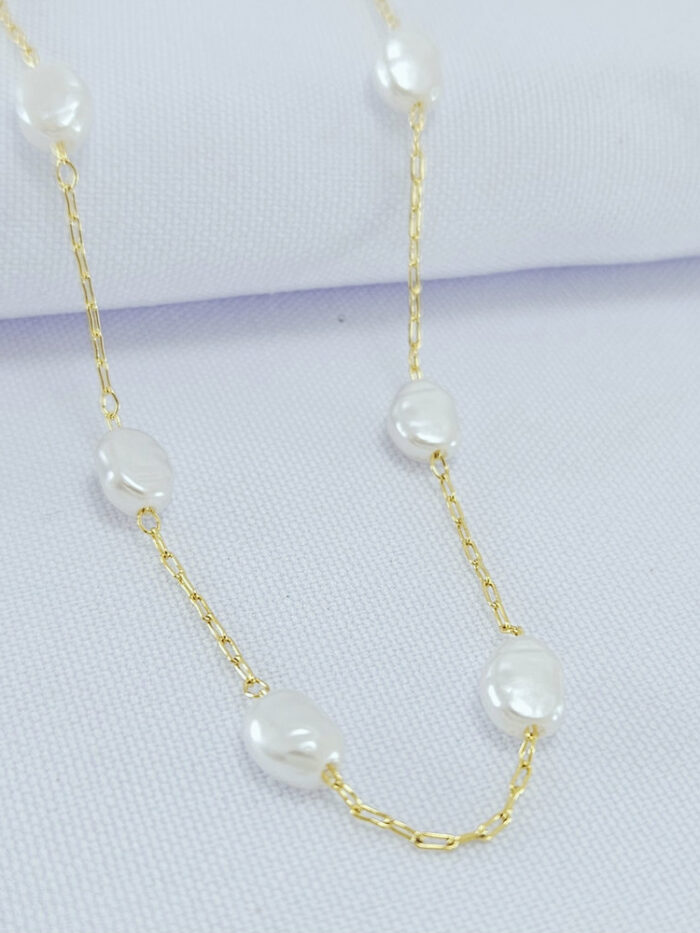 Gargantilha choker pérola barroca