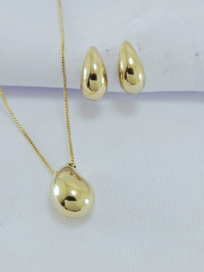 Conjunto gota dourada