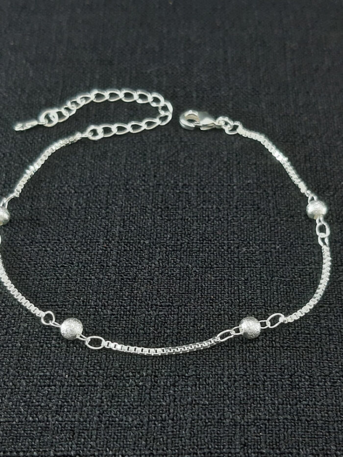Pulseira veneziana detalhe bolinhas prateadas