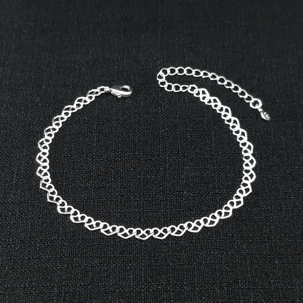 Pulseira elos corações vazados