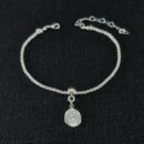 Pulseira texturizada com medalha N.S de Fátima