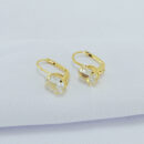 Brinco gancho com gota cristal