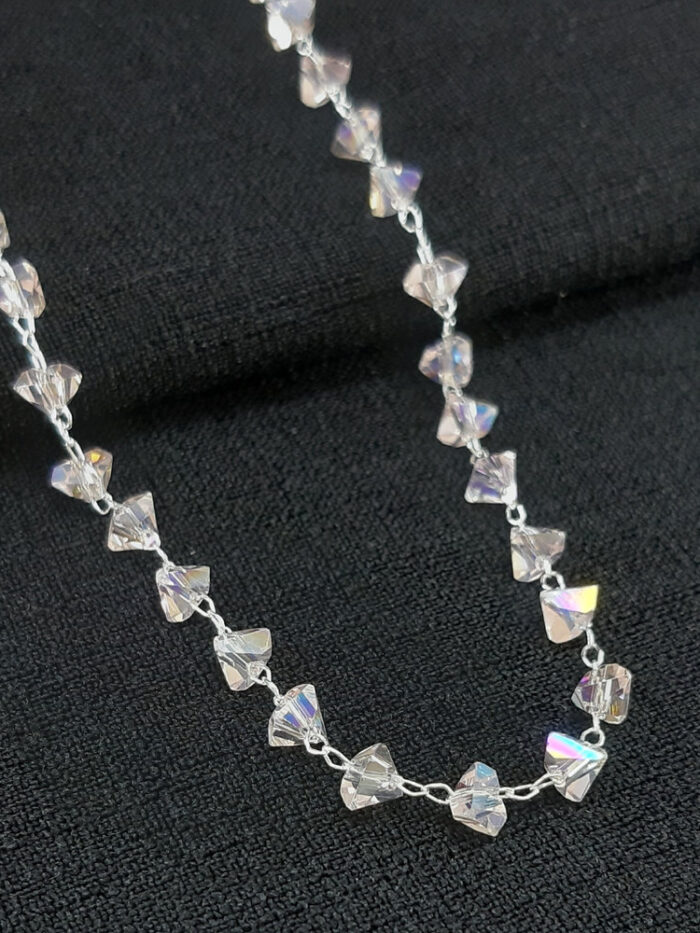 Gargantilha choker pedras cristais