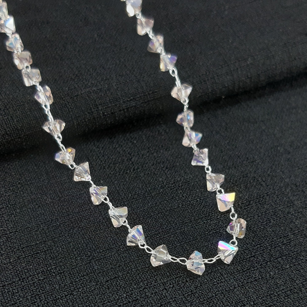 Gargantilha choker pedras cristais