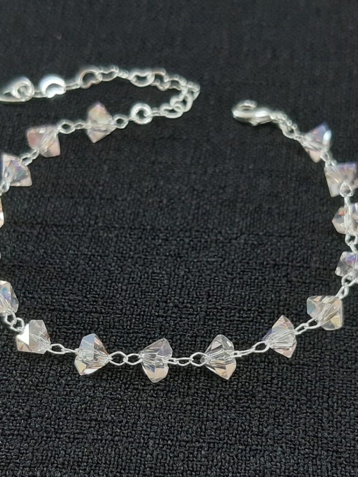 Pulseira pedras cristais estilo diamante