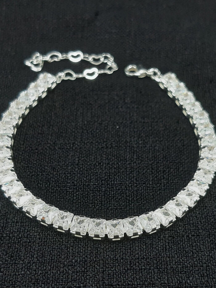 Pulseira pedras cristais quadradas