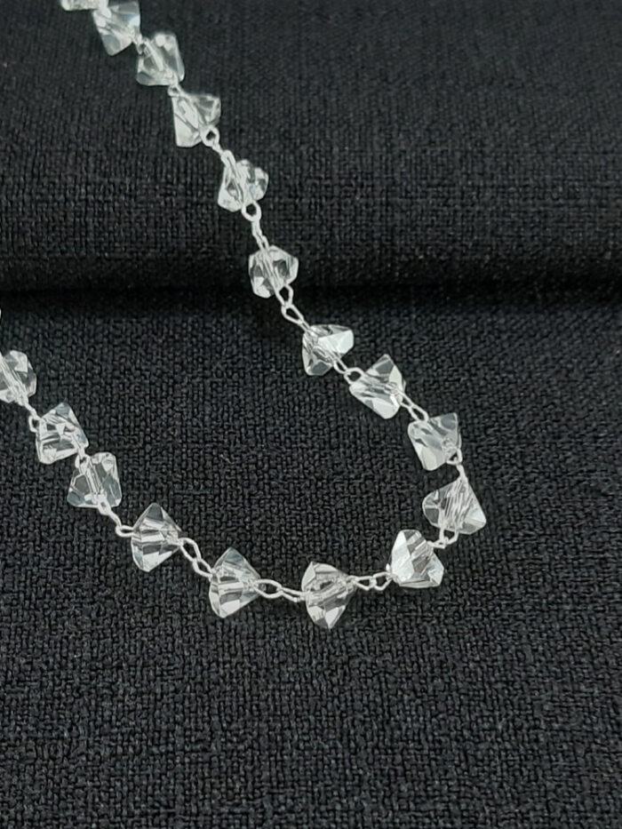 Gargantilha choker  cristais formato diamante