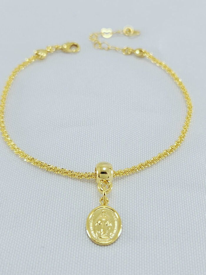 Pulseira detalhada pingente N.S das Graças