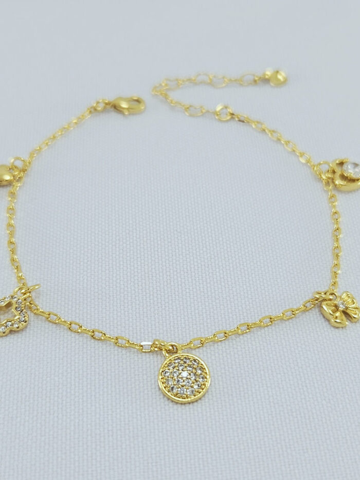 Pulseira com pingentes cravejados pêndulo