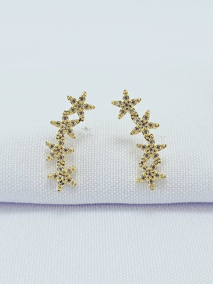Brinco estrelas cravejadas
