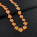 Gargantilha choker flor pétalas laranja